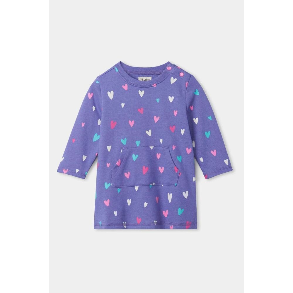 Hatley 2T Toddler Girl Dress Hatley Confetti Hearts - Iris